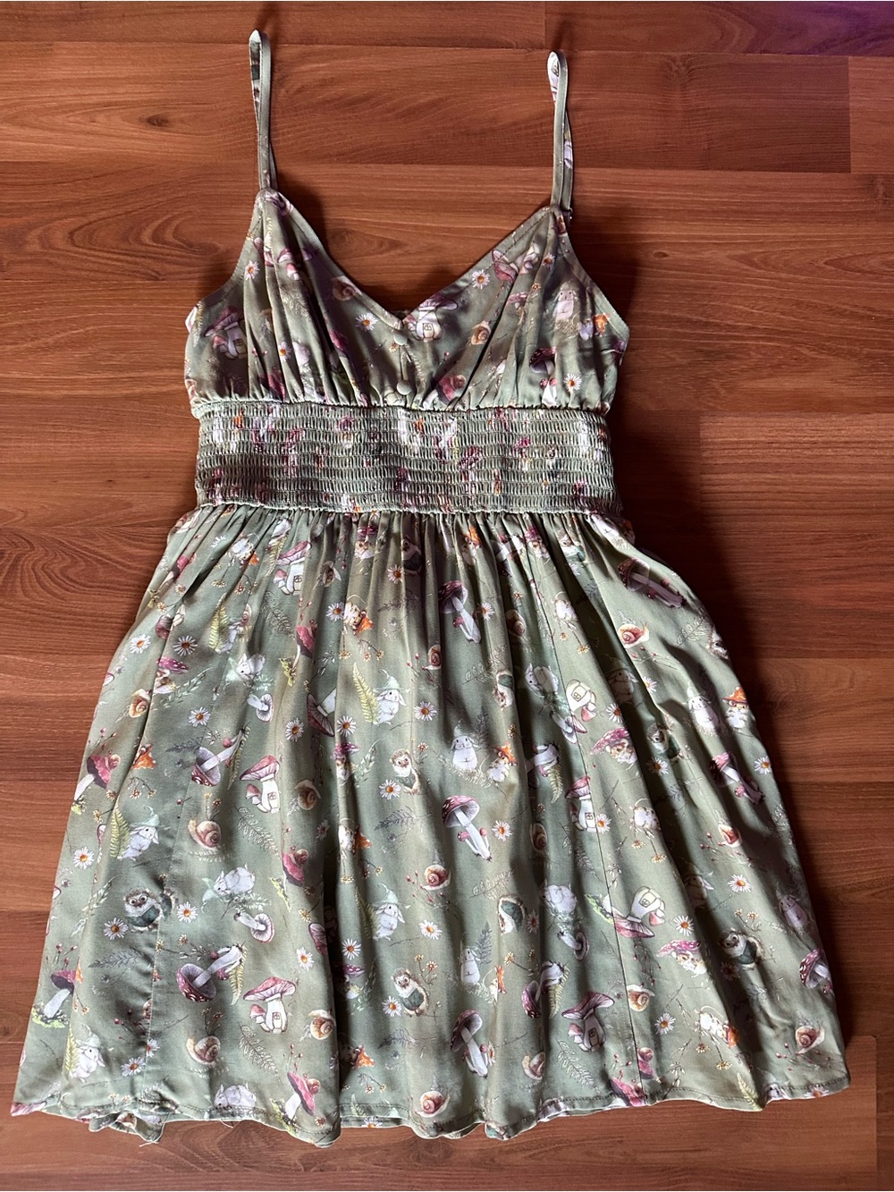 Thorn & Fable Mushroom Woodland Critters Smocked Sundress